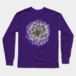 Violet dahlia flower Long Sleeve T-Shirt